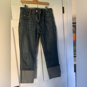 Zara TRF Mid Waist Slim Jeans Cuffed Size 4/27